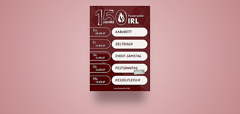 Flyer 150 Jahre Feuerwehr Irl
