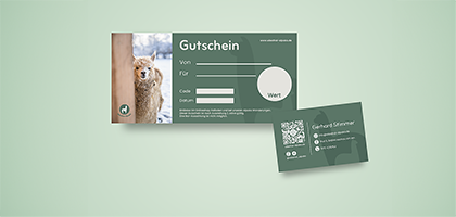Flyer und Visitenkarte Alpaka